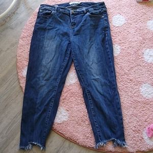 Torrid Girlfriend Jeans with distressed bottom